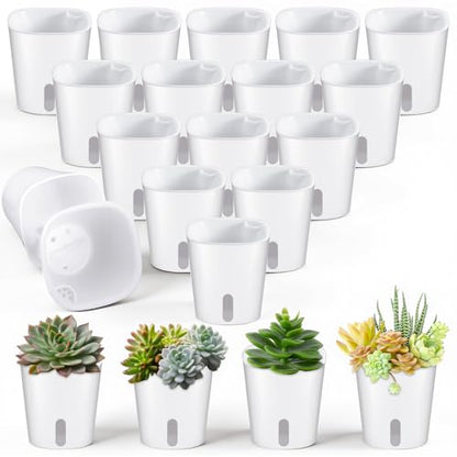 SHENLIU 3" Self Watering Pots, 20 Sets Watering Planters Plastic Self