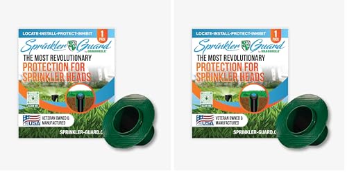 Sprinkler-Guard by GRASSHOLE - Patented Design Donut-Style Lawn Sprinkler Head Guard Protector to Prevent Damage from Mowers & Trimmers - Veteran Owned & Made in USA, 2 Pack - size: 2 Pack