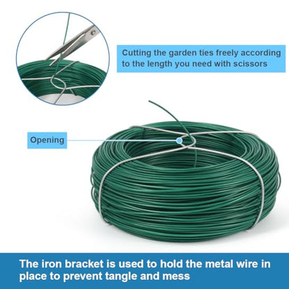 Shintop 328Ft Garden Wire, Green Plant Twist Ties for Climbing Plants - color: Green