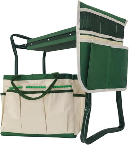 Garden Kneeler and Seat with Large Tool Pouch & Storage Bag