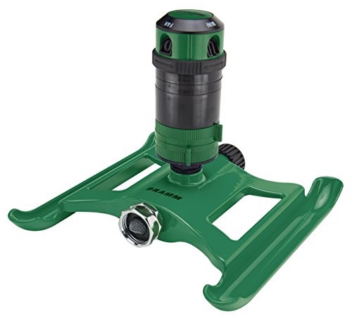 Dramm ColorStorm Gear Drive Sprinkler on Heavy Duty,Durable Metal Base, 4 Patterns, Ideal for Small, Medium & Large Areas with Pass Through Feature, Green, 40 Foot Diameter - color: Green, style: Gear Drive Sprinkler