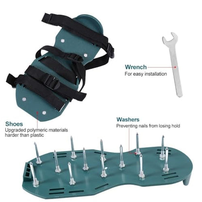 Lawn Aerator Shoes with 26 Spikes – Adjustable 3-Strap or 4-Strap Design for Soil Aeration, Yard and Garden Care(4 Straps) - size: 4 Straps