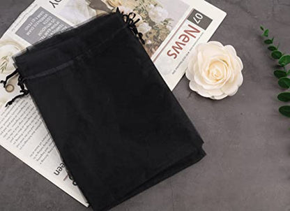 YunKo 50Pcs Black Organza Bags 6X9 Inch Drawstring Mesh Party Favor Bag - color: Black