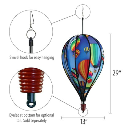 In the Breeze 0971 — 10-Panel Large Hot Air Balloon Spinner — Multi-Color - color: Multicolor