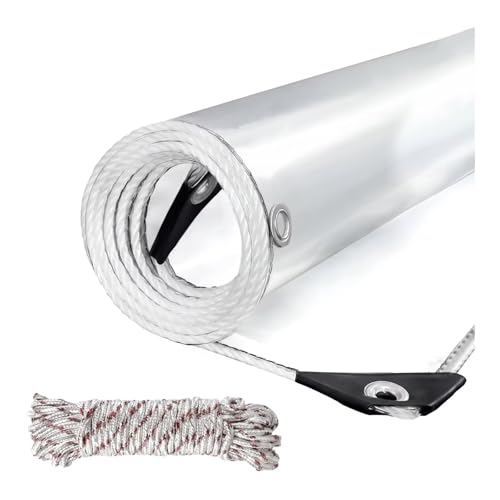 Clear Tarp HeavyDuty Waterproof18 Mil, Transparent PVC Plastic Tarpaulin with Rustproof Grommets and Reinforced Edges, Ideal for Greenhouse, Patio Enclosure,Porch Rain Blocker and Outdoor Cover 3'x6' - size: 3x6ft