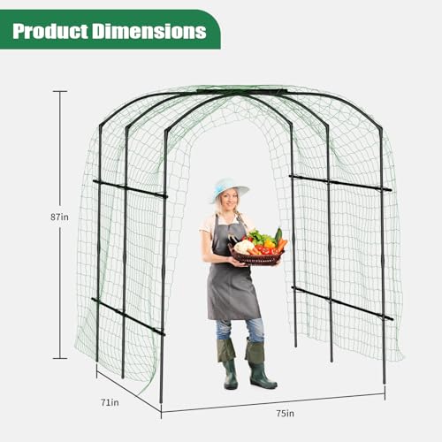 SUNYRISY Garden Arch Trellis for Climbing Plants Outdoor 87" x 71" x 75" - size: 87"H x 71"L x 75"W