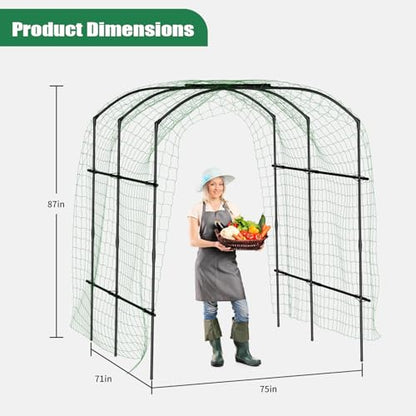 SUNYRISY Garden Arch Trellis for Climbing Plants Outdoor 87" x 71" x 75" - size: 87"H x 71"L x 75"W