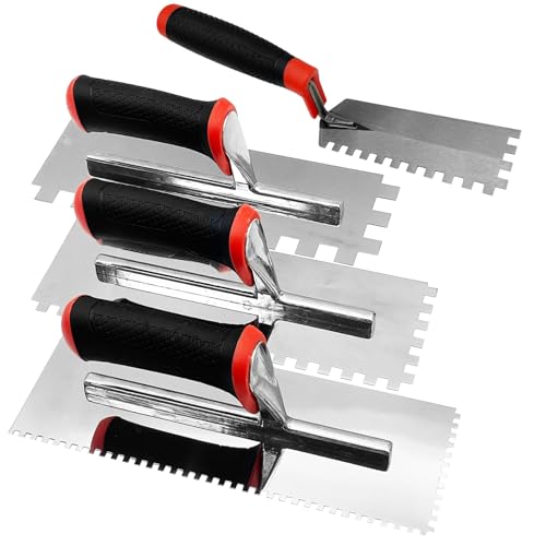 Tile Tools Square-Notched Trowel Set,3 PCS Grout & Margin Trowel