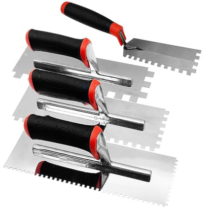Tile Tools Square-Notched Trowel Set,3 PCS Grout & Margin Trowel