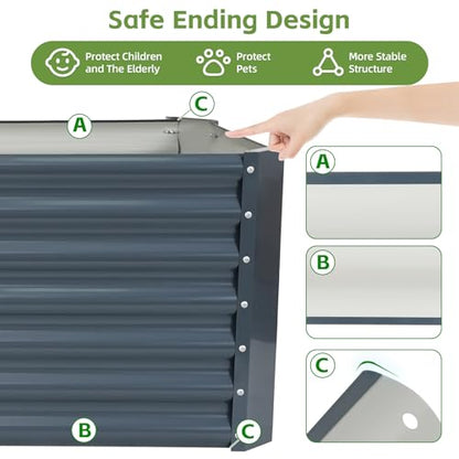 Raised Garden Bed, 4x2x1.86ft, Grey - color: Gray, size: 4×2×2FT(1pcs)