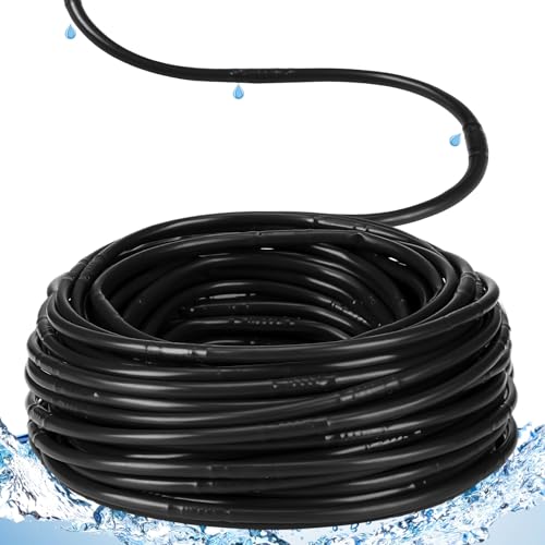 50 ft 1/4'' Drip Irrigation Tubing with 8" Emitter Spacing Black - color: Black, size: 150 ft with 7.87 Inch Emitter Spacing