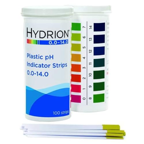 Micro Essential Lab 9800 Plastic pH Test Strips, 0.0 - 14.0 pH 1 Vial of 100 strips