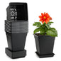 6 inch Plant Pots, 10 Pack Flower Pots Outdoor Indoor, Square Plastic Planter with Drainage Holes and Saucers, 0.5 Gallon Planter Pots for Plants Deep Capacity Garden Pot Container with Tray - size: 6 INCH / 10P