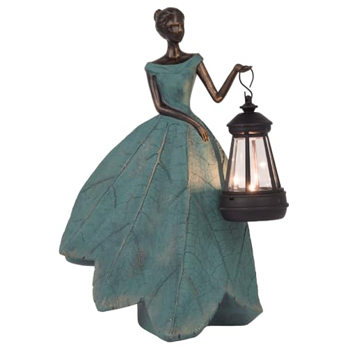 Guichifun Fairy Statues Garden Decor with Solar Lights Gifts for Women - color: Green-solar Lights, size: Large