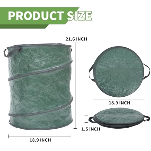 MaxWorks Pop Up Trash Can 30 Gallon Collapsible Garden Leaf Bin Portable Outdoor Garbage Can for Camping Yard Waste and Laundry Heavy Duty Spring Loaded Design (51048)