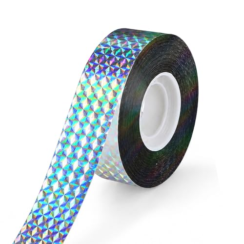 Bird Scare Tape Ribbon, 328FT Reflective Flash Tape for Birds, Double Side Reflective Bird Tape Scare Birds Away for Outdoor Garden Patio Orchard House Yard - size: 328 ft