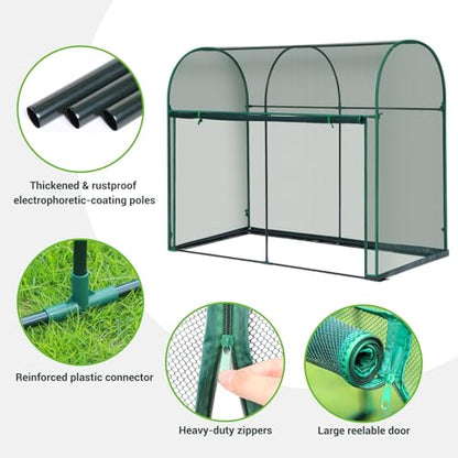 Ohuhu Crop Cages for Garden Plant: 6x3x5 Ft Tent Cage, Plant Netting Cover with Zipper, Garden Bed Cover, Plant Cover from Animal Wind-Resistant Garden Cage for Fruit Vegetable Flower - size: 6' x 3' x 5'