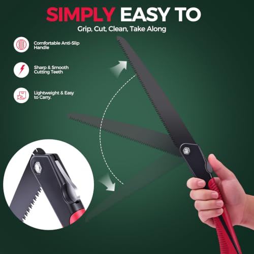 Folding Saw, 10inch Hand Saw for Wood Cutting and Pruning Saw
