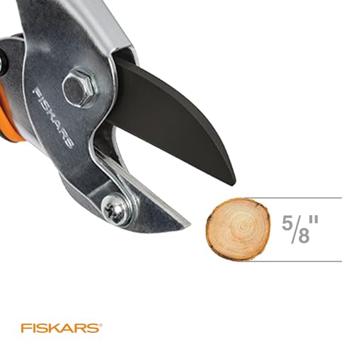 Fiskars Power-Lever Anvil Pruning Shears, 5/8" Cut Capacity Garden Clippers