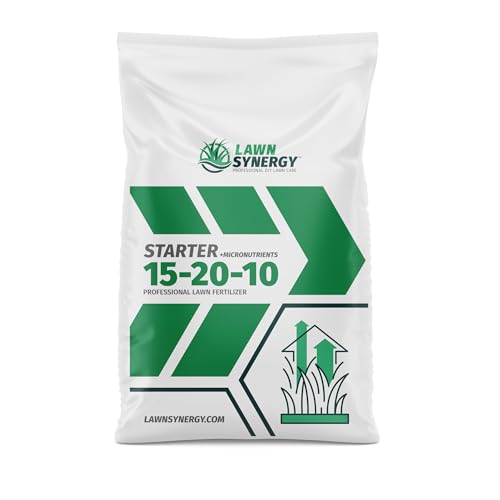 Starter Fertilizer 15-20-10 – (50 lbs.) High Phosphorus Lawn Food for New Grass Seed & Sod – Promotes Fast Root Growth, Stronger Germination & Early Green-Up – Professional Grade Lawn Fertilizer - size: 50 lbs.