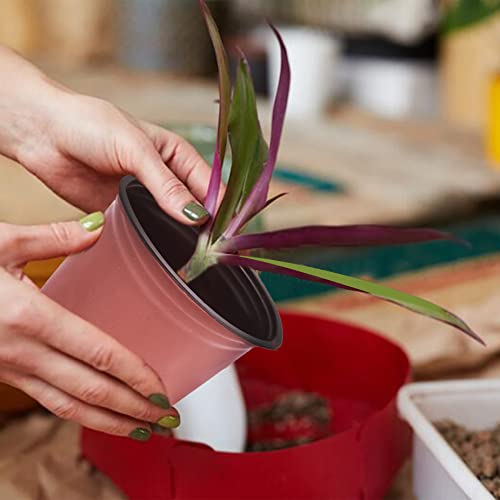 HOSTIC 5.9 Inch Nursery Pot Seedling Pot Plant Container Seed Starting Pots Multipurpose Plastic Pots 100 Packs - size: 5.9 Inch