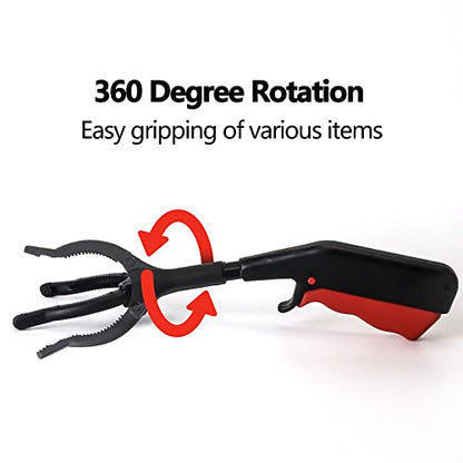 Tookie Grabber Tool, 2pcs 30cm Grabber Tool Adults Kids Senior Reacher Claw Rubbish Tong Portable Grabber Tool(Black + red)