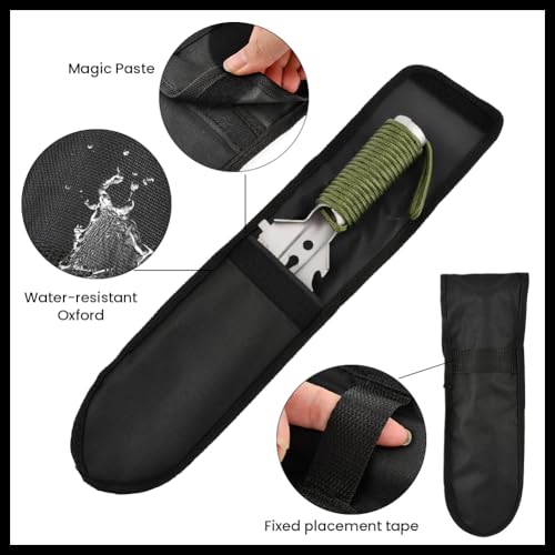 9‑in‑1 Mini Camping Shovel, Ultralight Backpacking Trowel Multitool - color: silver