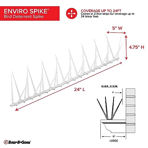 Bird B Gone EnviroSpike Plastic Bird Spikes, 24ft, Clear - size: 24 Feet Long
