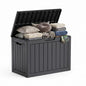50 Gallon Outdoor & Indoor Deck Storage Box, Waterproof Lockable Patio Storage Container for Gardening Tools, Picnic Supplies, Easy to Assemble, Black