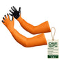 Long Sleeve Gardening Gloves Nitrile-Coated No Slip Grip Cut Proof - color: Orange, size: Small
