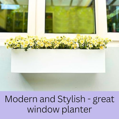 LaLaGreen Outdoor Wall Planters (24in, 2 Pack) Window Flower Box for Plants - size: 24" x 2 Pack