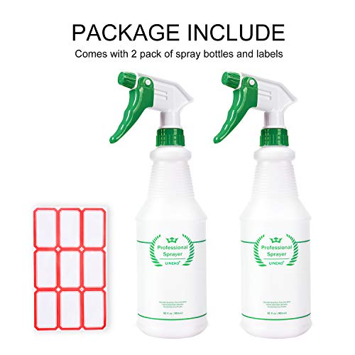 Plastic Spray Bottles 2 Pack, 32 Oz, Heavy Duty Sprayer, All-Purpose, Green - color: Green