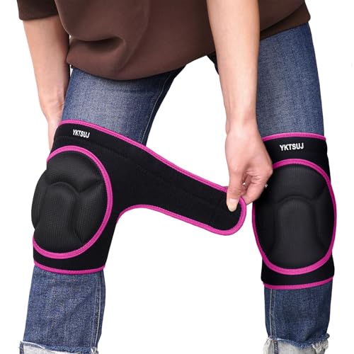 Women Men Knee Pad Suitable for House Working, Floor and Carpet Cleaning, Gardening Maintain, Construction Work, High Elastic Fabric Men Knee Pads Protect Knee Safety - color: A-Black with Pink Edges, size: Large