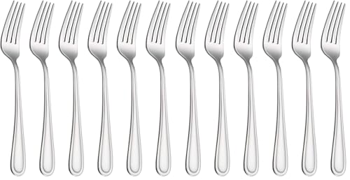 Table Forks Dinner Forks Stainless Steel 18/0 of Forks 6 Pcs for Home, Kitchen Restaurant, Dishwasher Safe, 7.99 Inches, Silver (Pack of 2) - size: 6pcs-silver (Pack of 2)