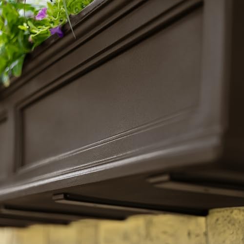 Mayne Fairfield 48in Self-Watering Rectangular Window Box Planter, Espresso - color: Espresso, size: 48in