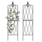 62"x15" Metal Garden Trellis, Black, Durable Powder-Coated, 2 Pack