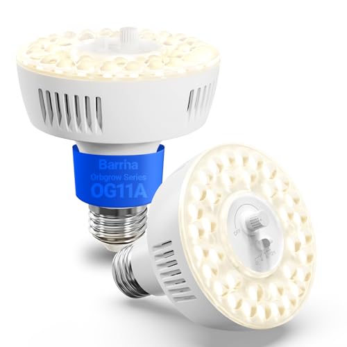 Barrina OG11A Grow Light Bulbs for Indoor Plant, 4000K 11W, 2 Packs, White - color: 4000K-White Cover, size: 11W-2 Packs