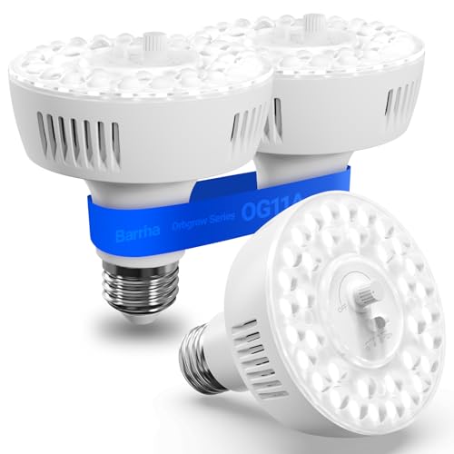 Barrina OG11A Grow Light Bulbs for Indoor Plant, 5000K 11W, 3 Packs, White - color: 5000K-White Cover, size: 11W-3 Packs