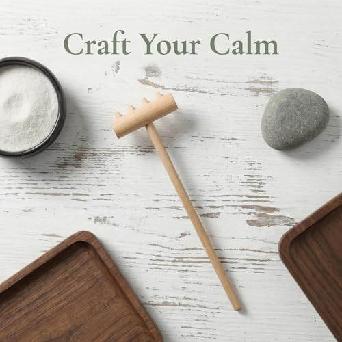 Garneck 64Pcs Mini Zen Garden Rakes Bamboo Sand Rake Set for Desktop Trays - size: 14X3.5CM