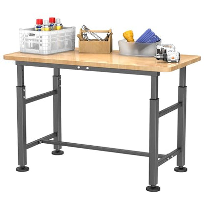EVERHANGER Workbench for Garage, Heavy Duty Adjustable Height Work Table - size: 47.5"x23.5"