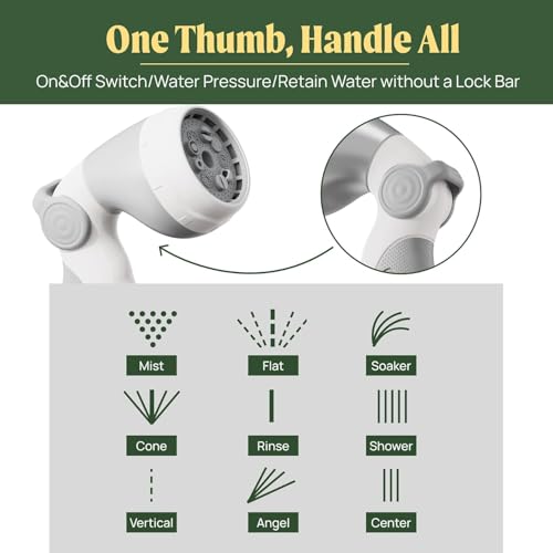 Vego Garden Hose Reel Retractable Hi-Flow Wall Mounted Hose Reel Automatic Rewind, Any Length Lock with 9 Patterns Sprayer Nozzle, Quick Connector and Adjustable shot Nozzle (Cloud White, 82ft) - color: Cloud White, size: 82ft