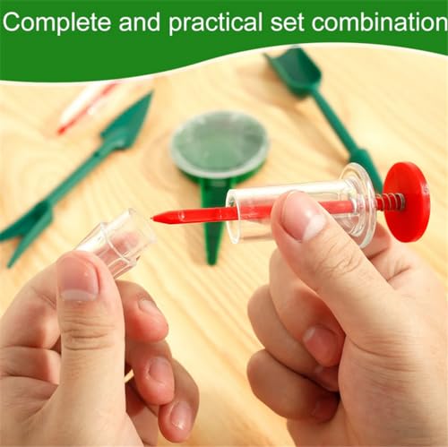6 PCS Upgraded Mini Sowing Seed Dispenser Manual Syringe Seeder Sower Set Spreader Handheld Seed Fertilizing Planter Gardening Tool
