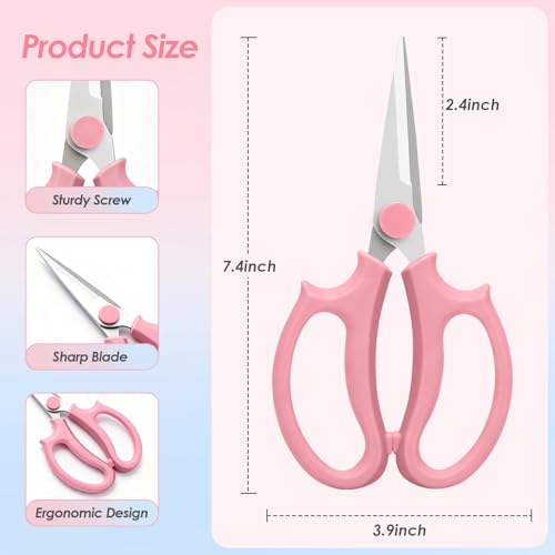 4PCS Flower Scissors, Stainless Steel Garden Shears (Slender) - size: 4PCS Slender