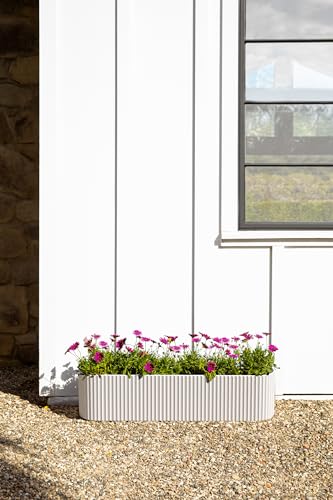 Veradek Demi Series Window Box Planter - Round Outdoor Planter - color: White, size: 36 inch - 2 Pack