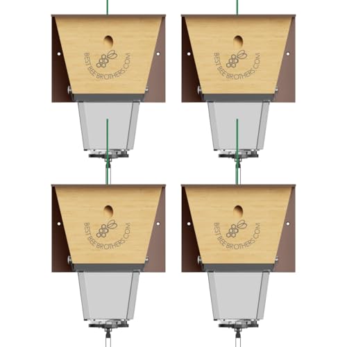 Ultimate Pro Outdoor Carpenter Bee Trap by Best Bee Brothers, Brown 4-Pack - color: Brown, size: 4 Pack