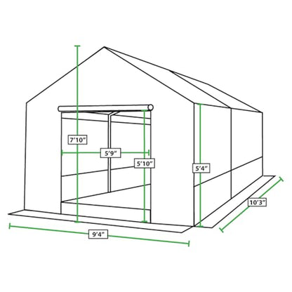 King Canopy 10-ft by 10-ft Greenhouse Replacement Cover, 180gsm Translucent/Opaque Polyethylene, GH1010T