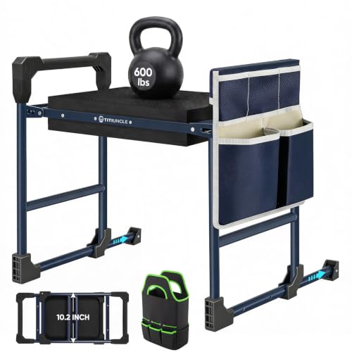 Garden Kneeler and Seat, Heavy Duty Foldable w/Soft Kneeling Pad