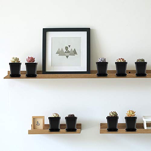 30Pcs 3" Nursery Pot with 30 Saucers Black, Square Plastic Plants Pots - color: Black