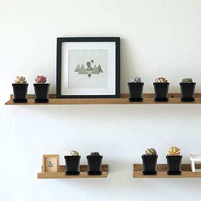 30Pcs 3" Nursery Pot with 30 Saucers Black, Square Plastic Plants Pots - color: Black