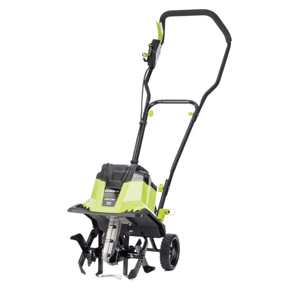 Earthwise TC722011 11" 2x20V Cordless Electric Garden Tiller Cultivator - style: 11-Inch 2x20-Volt Cordless